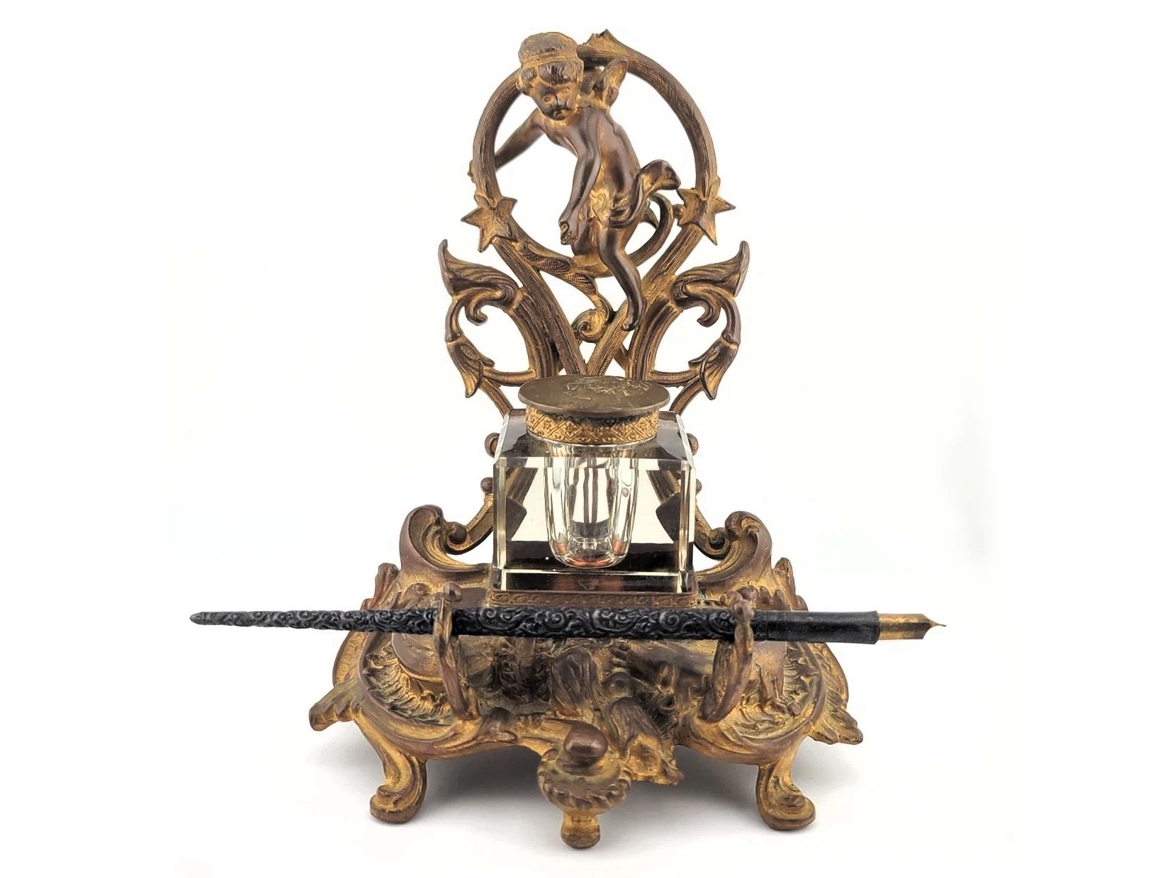 Winged Cupid Inkstand