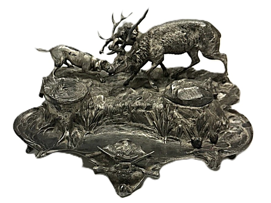 Hunt Scene – Two Dogs and a Stag