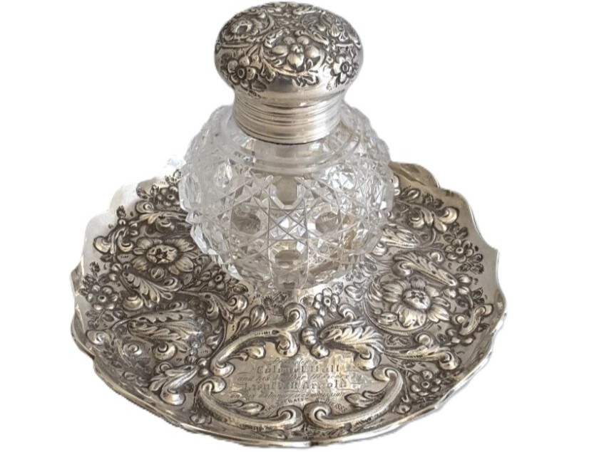 Regimental Silver Inkstand