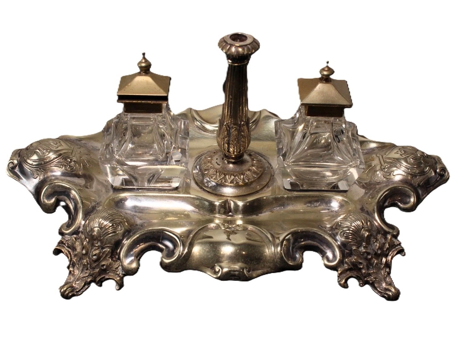 Silverplated Double Inkstand