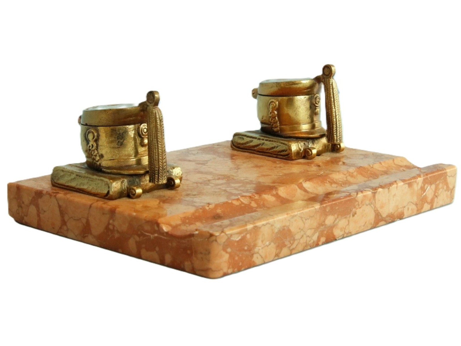 French Military Themed Double Inkstand