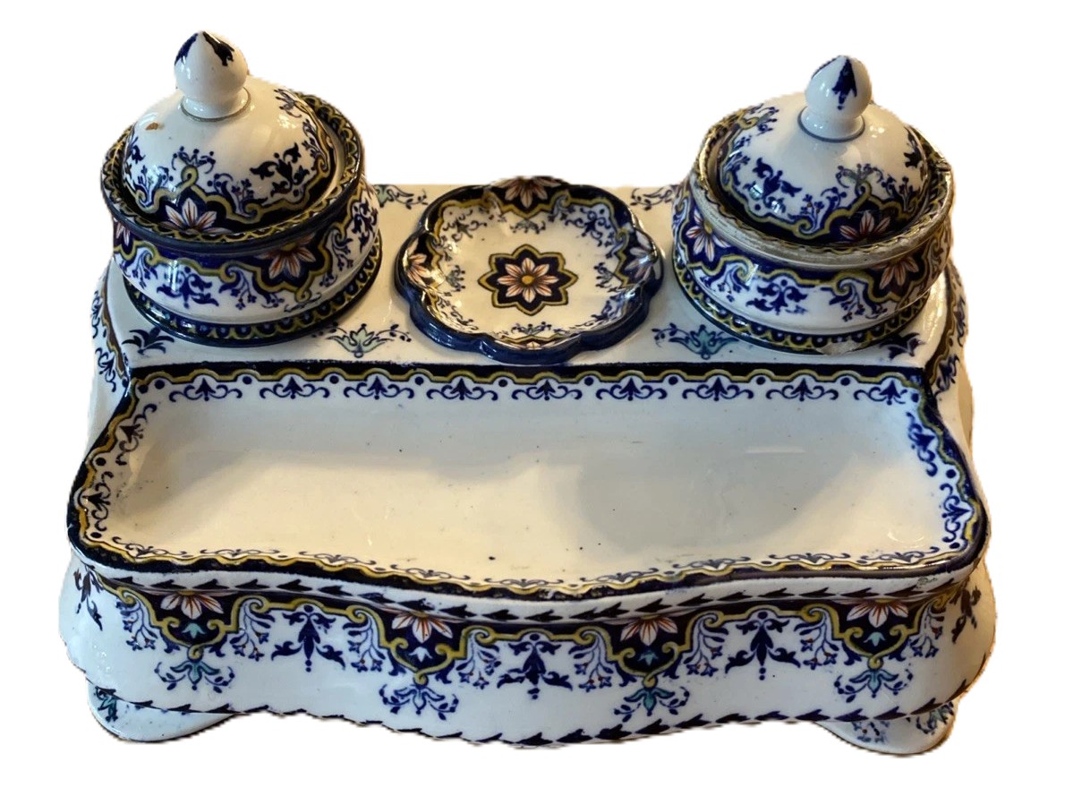 French Faience Inkstand – Jules Vieillard & Cie