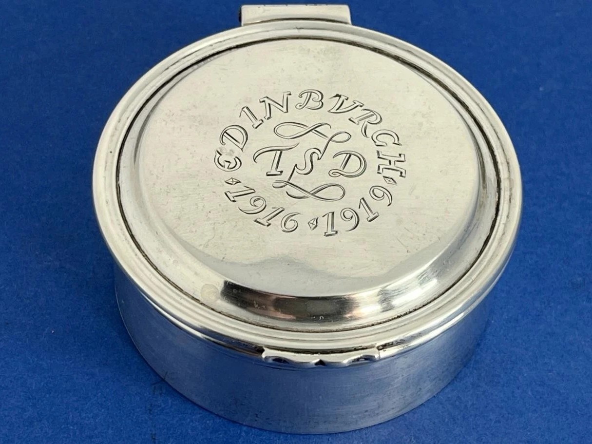 Hallmarked Silver Inkwell – Military Connection
