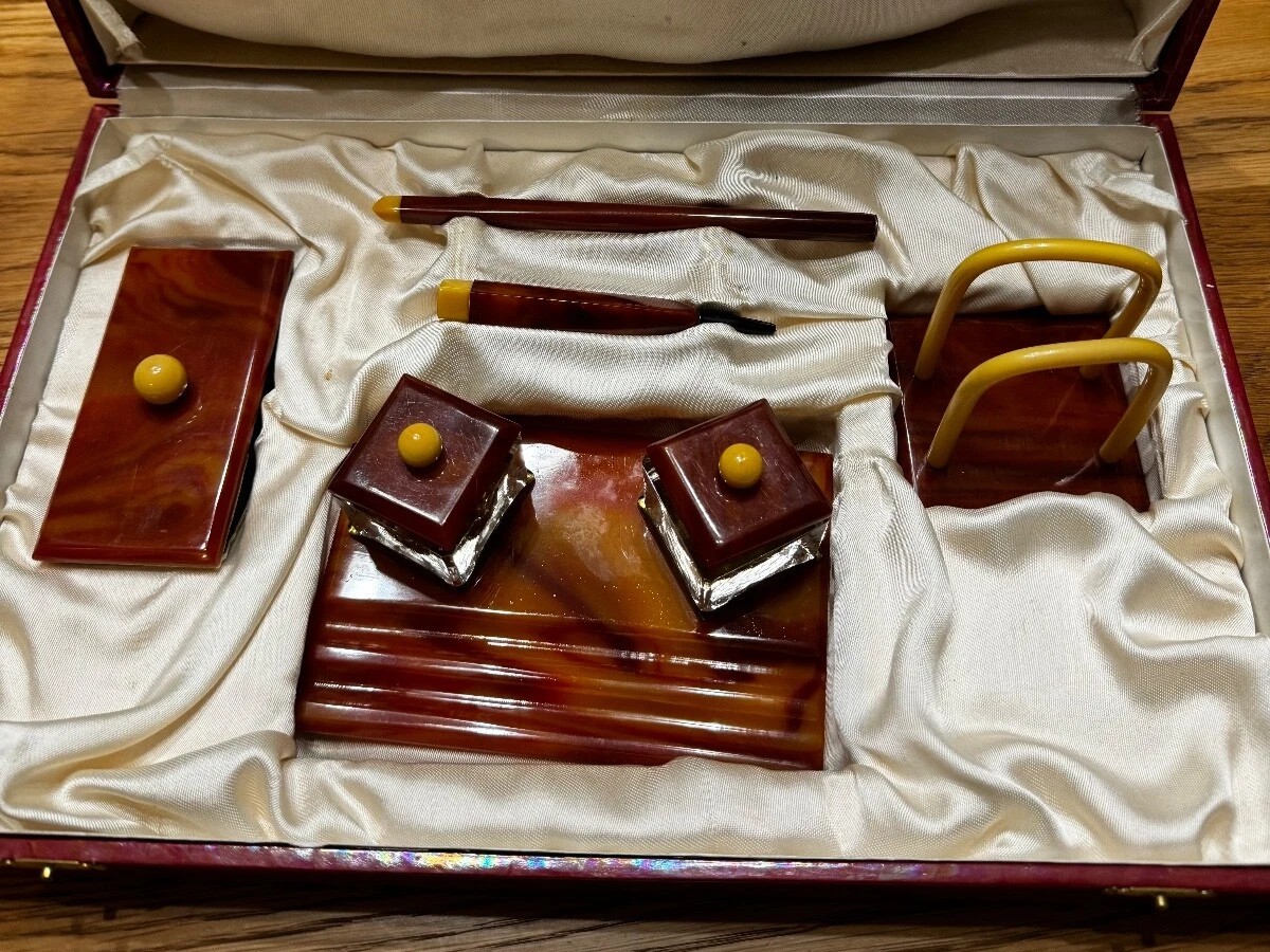 Catalin Desk Set in Presentation Box