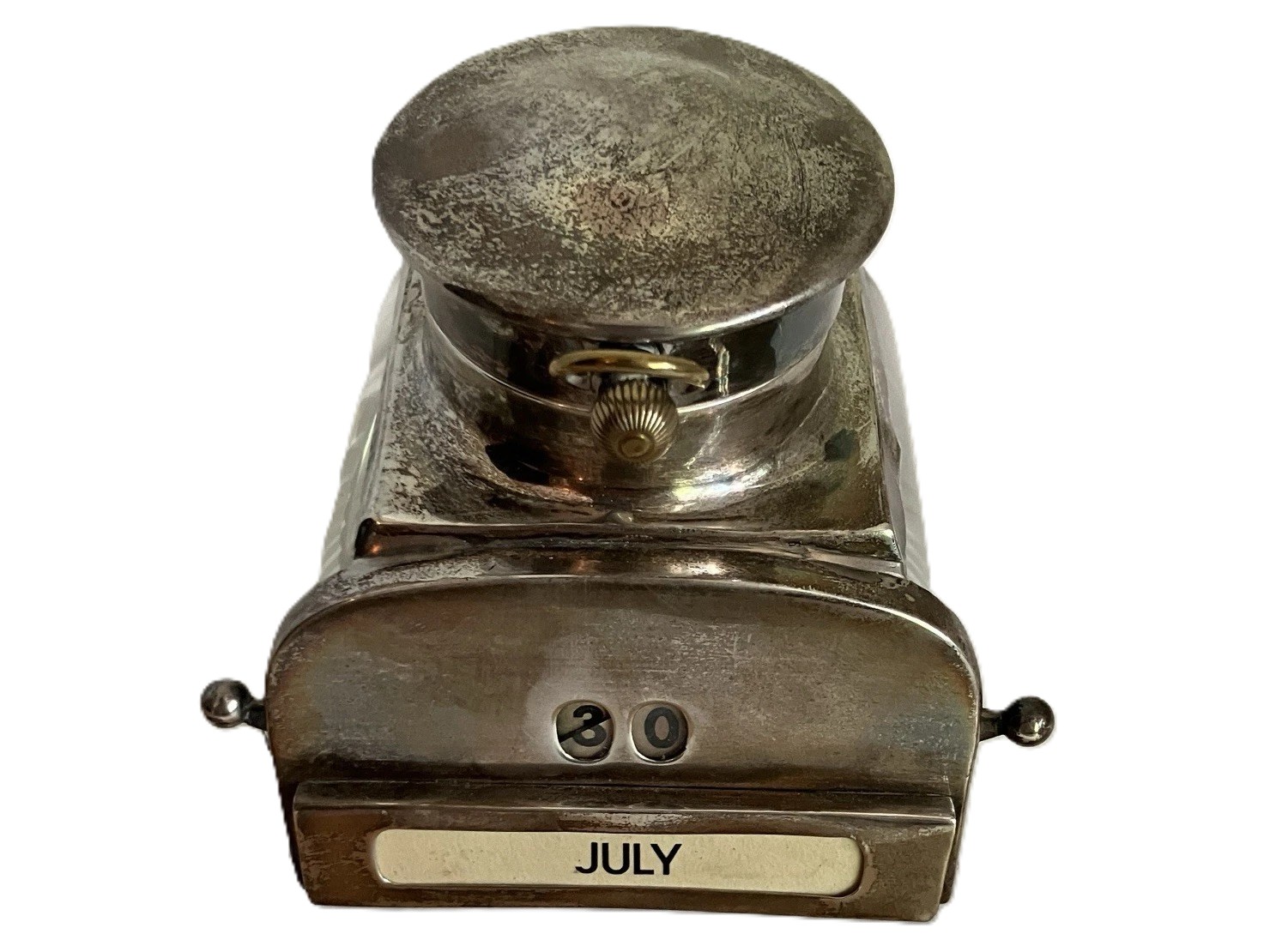 Inkwell, Calendar, and Pocket Watch Combination