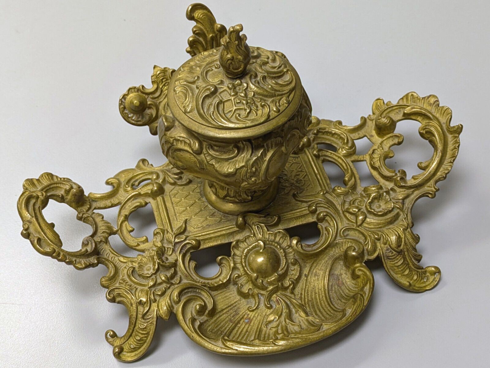 Rococo Revival Style Brass Inkstand