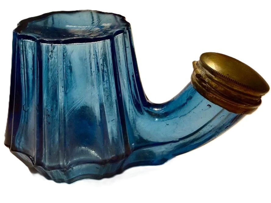 Sapphire Blue Glass Teakettle Ink Bottle