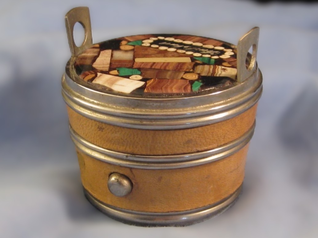 Traveling Inkwell with Stone Inlay