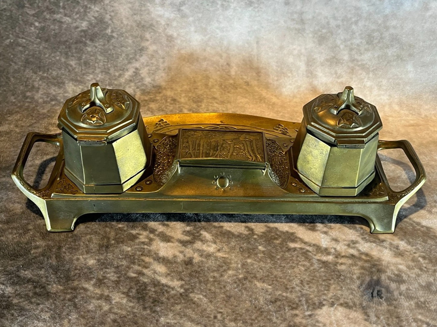 Art Nouveau Double Inkstand