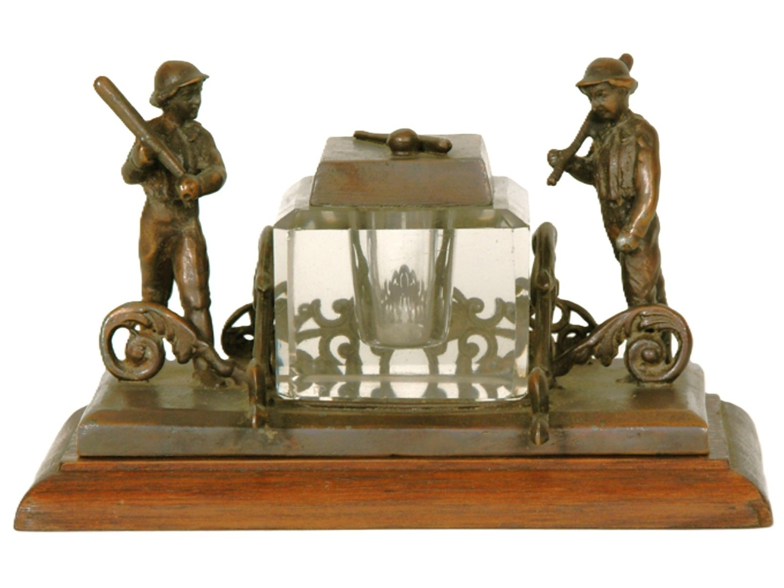 Two Baseball-Themed Inkstands