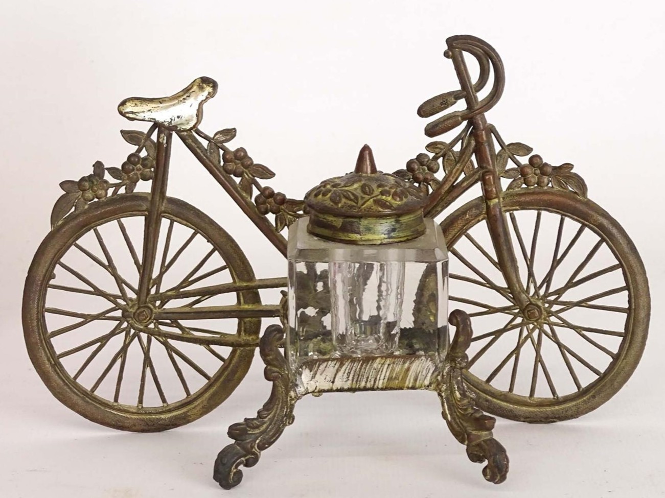 Bicycle Figural Inkstand