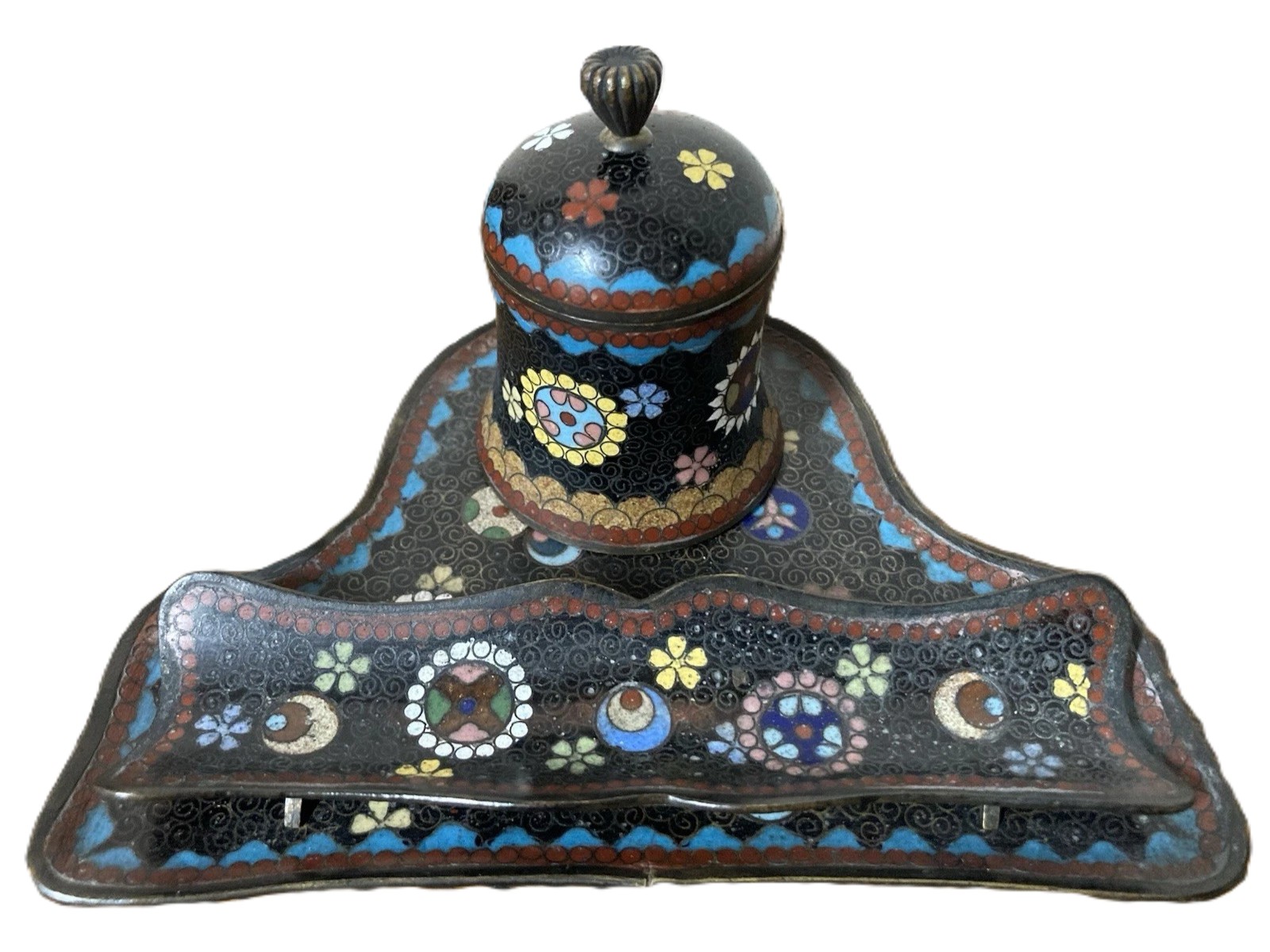 Japanese Cloisonné Desk Set