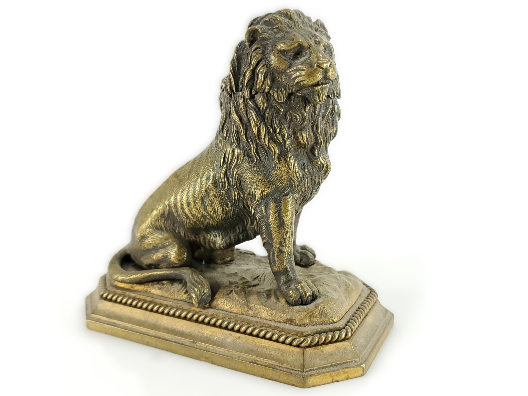 Brass Lion Sitting