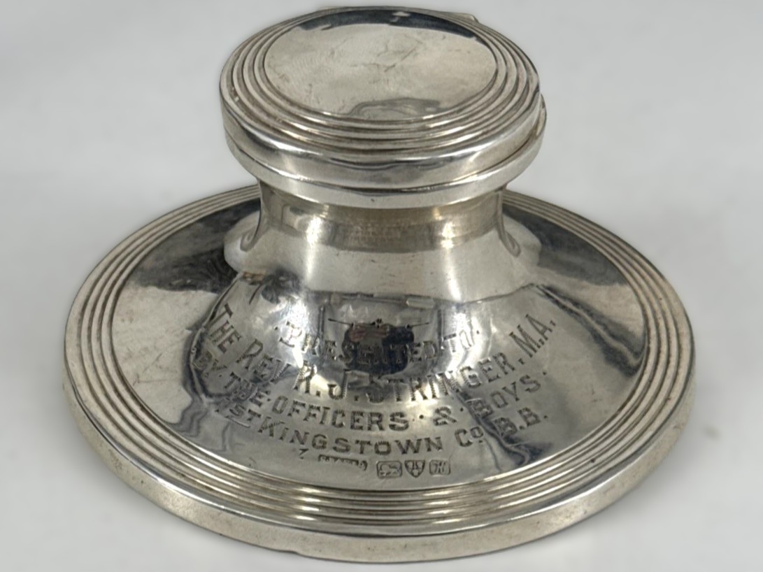 Sterling Silver Capstan Inkwell – Presentation Piece