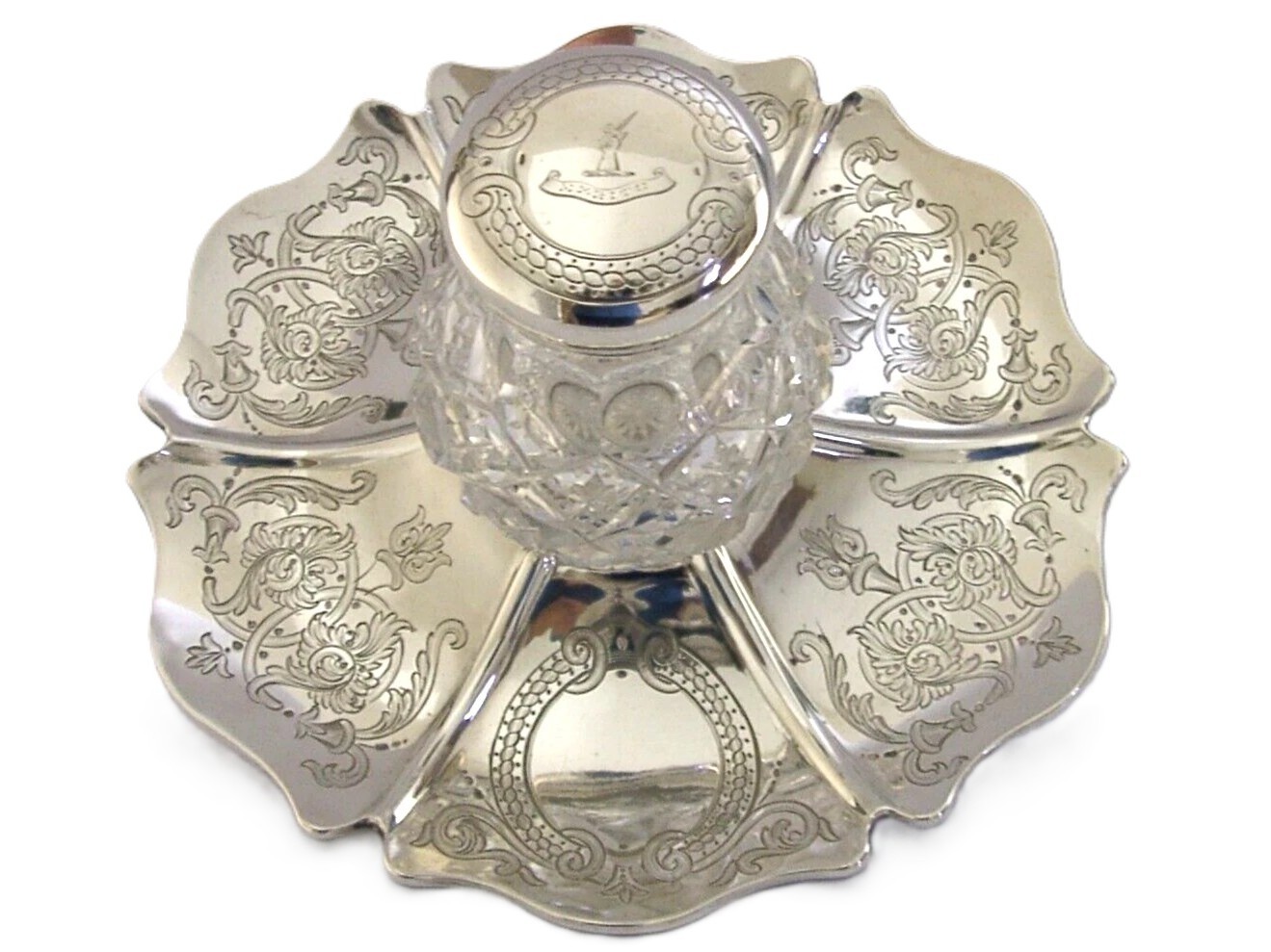 Sterling Silver & Cut-Glass Inkstand (1866)
