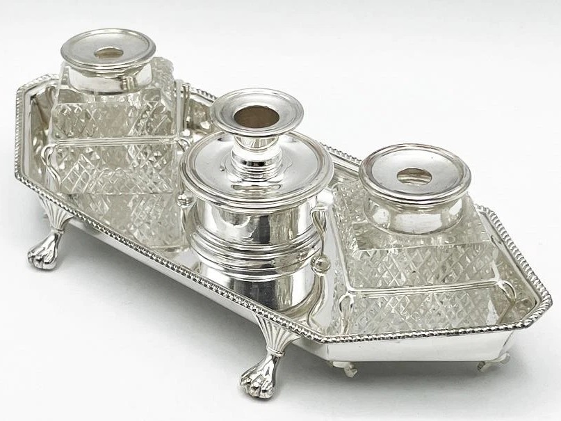 English Silverplated Standish