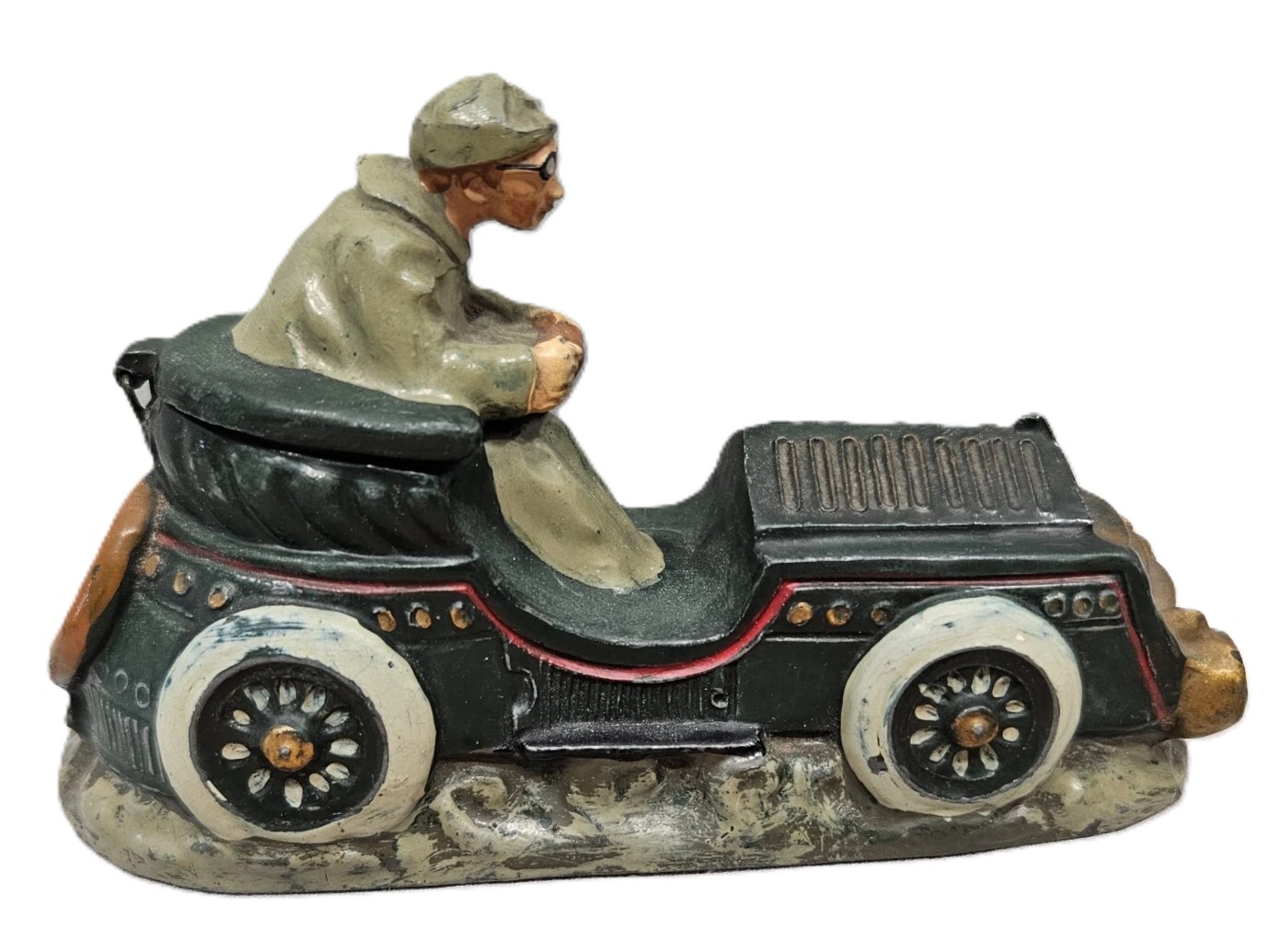 Motorist Figural Race Car Inkwell