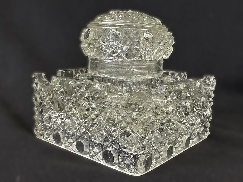 Brilliant Period Cut Glass Inkwell