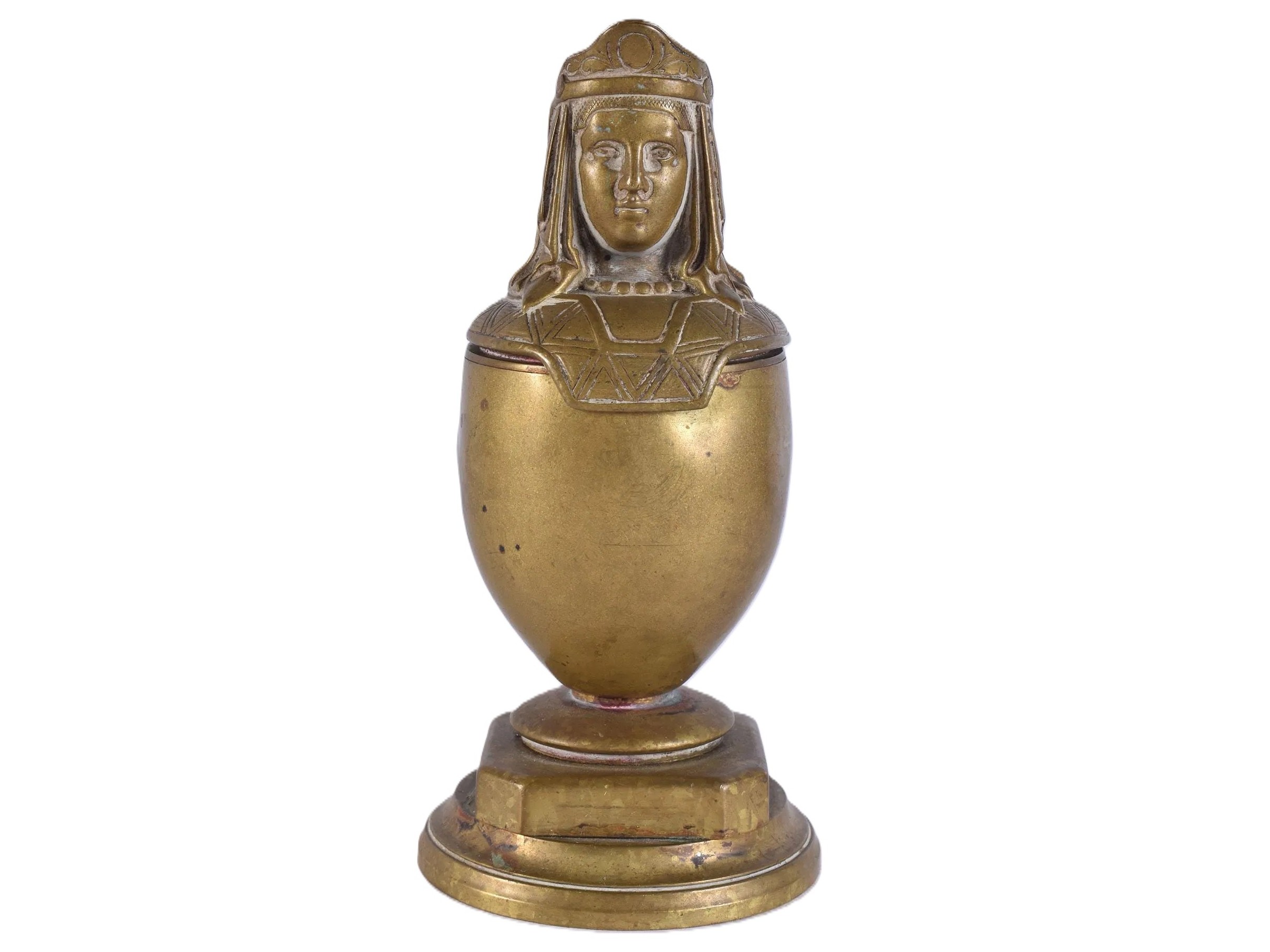 Egyptian Revival Bronze Inkwell