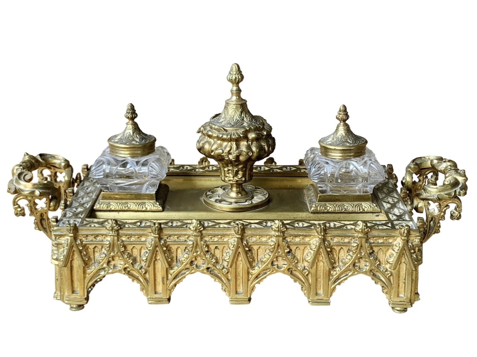 Gothic Revival Double Inkstand