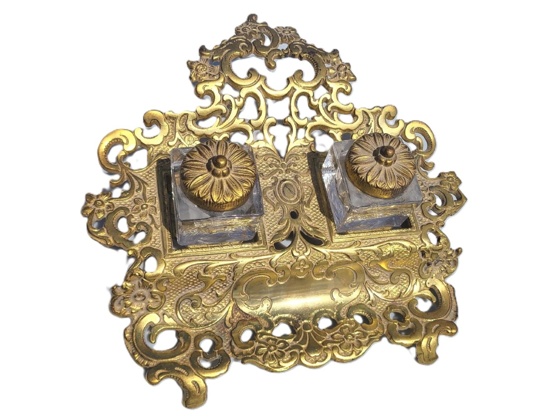 National Brass & Iron Works Double Inkstand