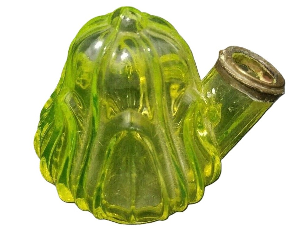 Vaseline Glass Teakettle Inkwell