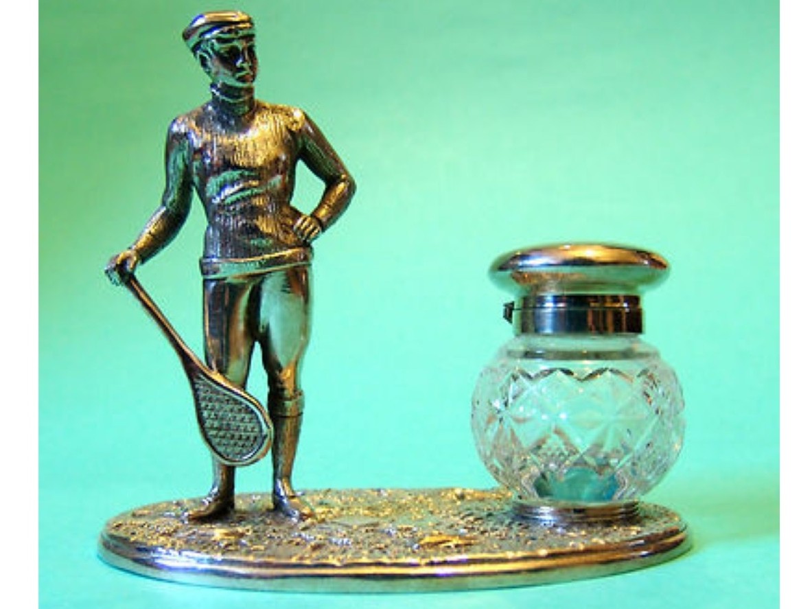 Victorian Lawn Tennis Figural Inkstand