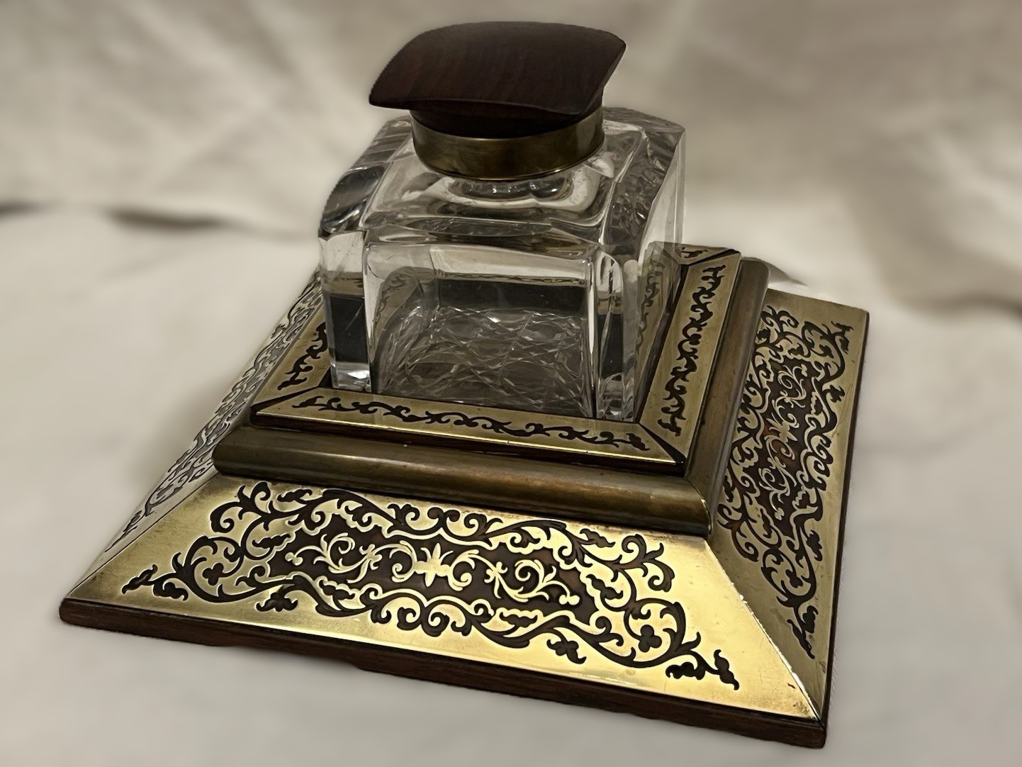 English Boulle Inlay Inkstand