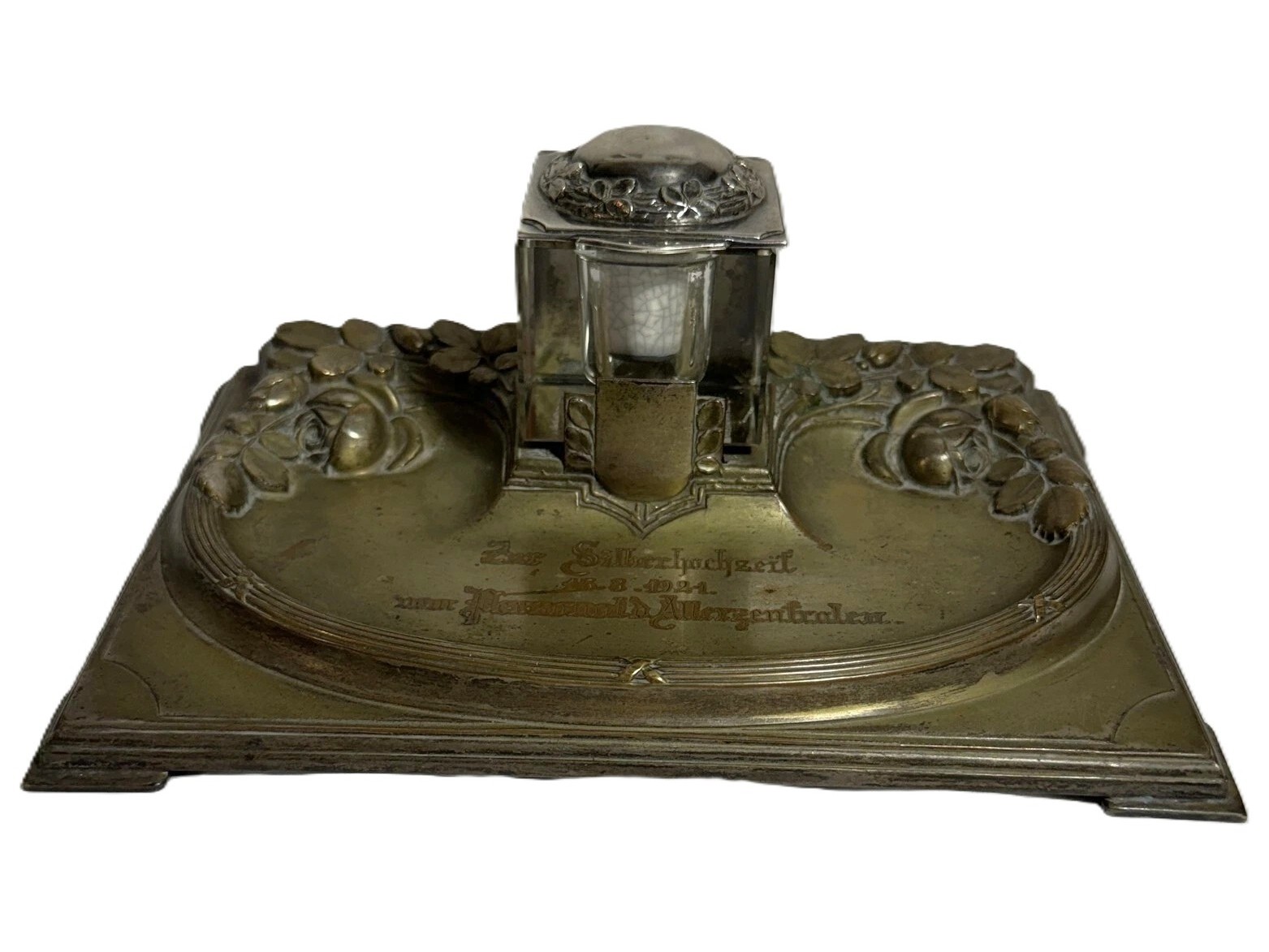 Silver Wedding Anniversary Presentation Inkstand