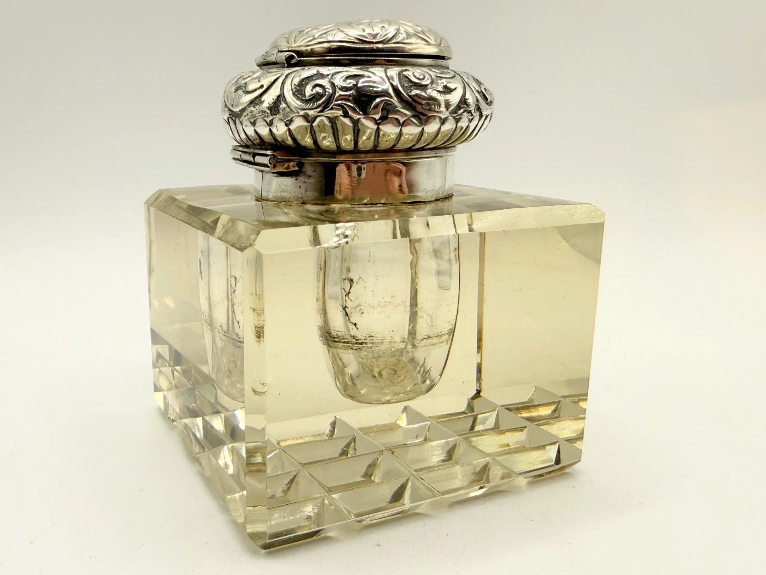 Silver Lid with Compartment for Stamps