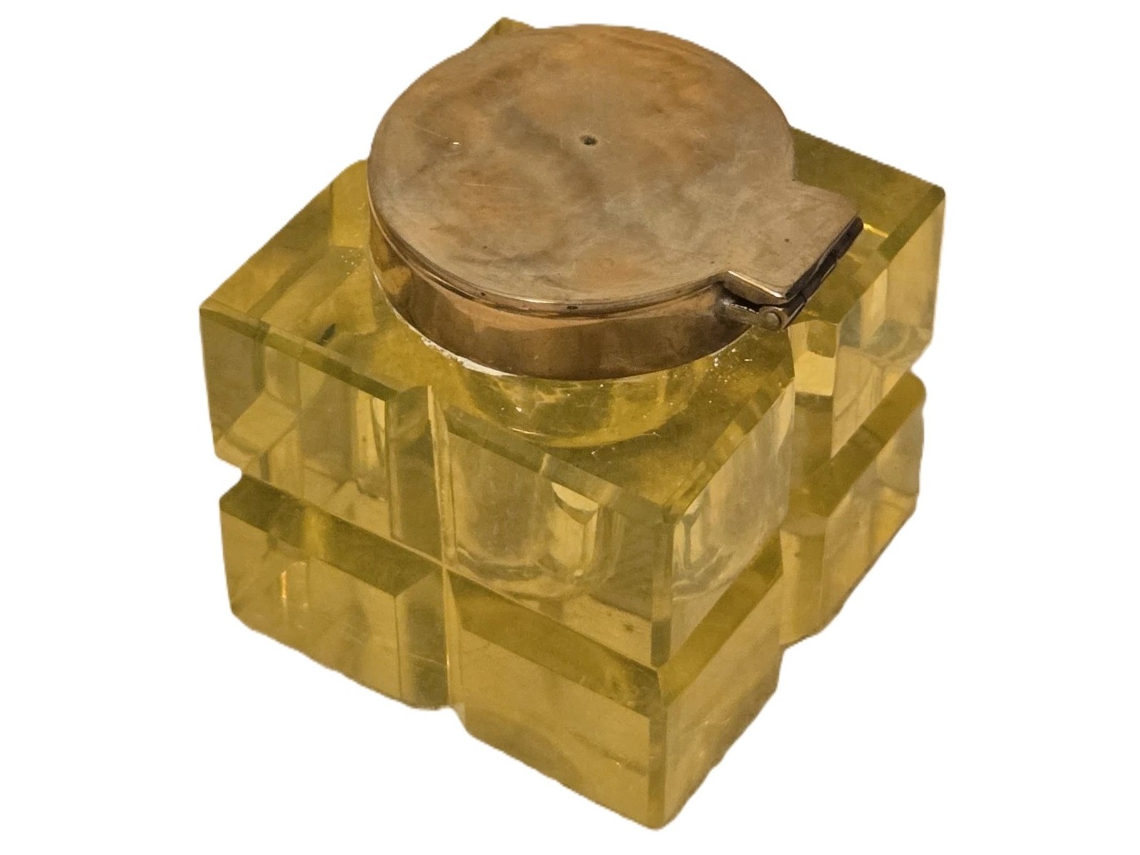 Vaseline Glass Inkwell