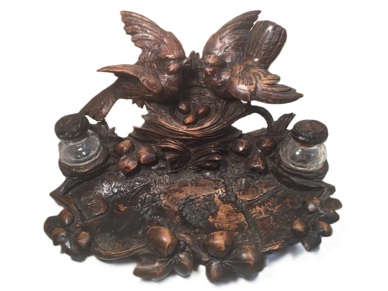 Black Forest Double Inkstand – Birds at the Nest