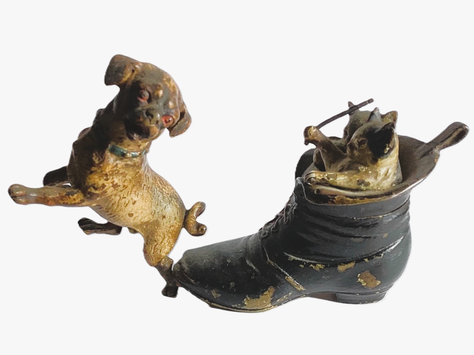 Cats Driving Dog-Drawn Boot Chariot
