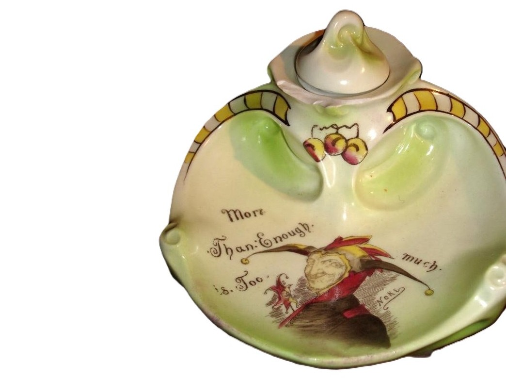 Royal Bayreuth “Jester” Porcelain Inkstand