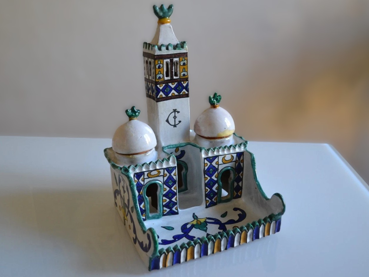 Tunisian Ceramic Mosque Inkstand