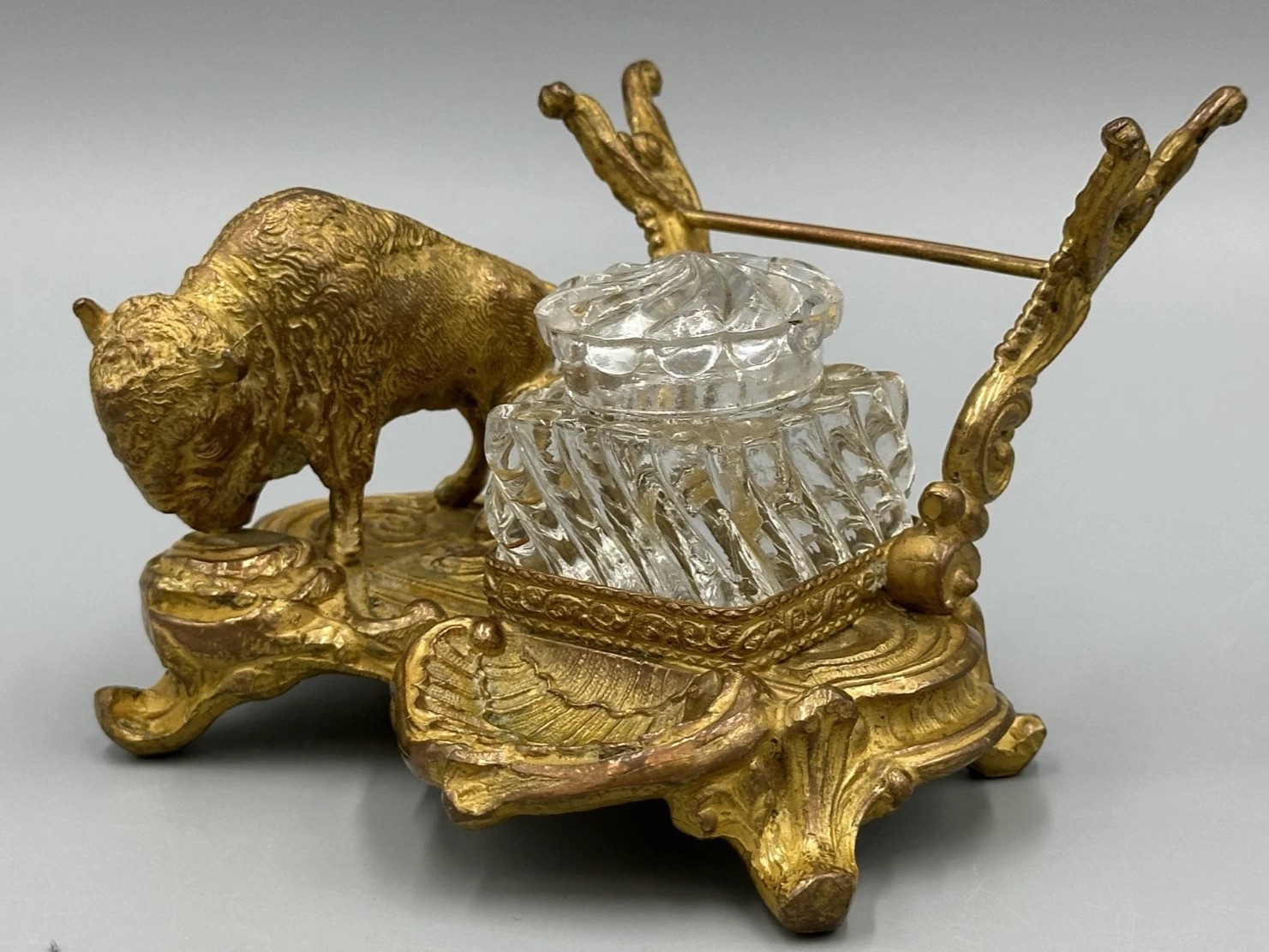 American Buffalo Figural Inkstand