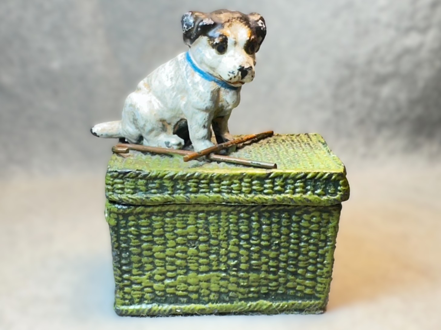 Puppy on a Basket