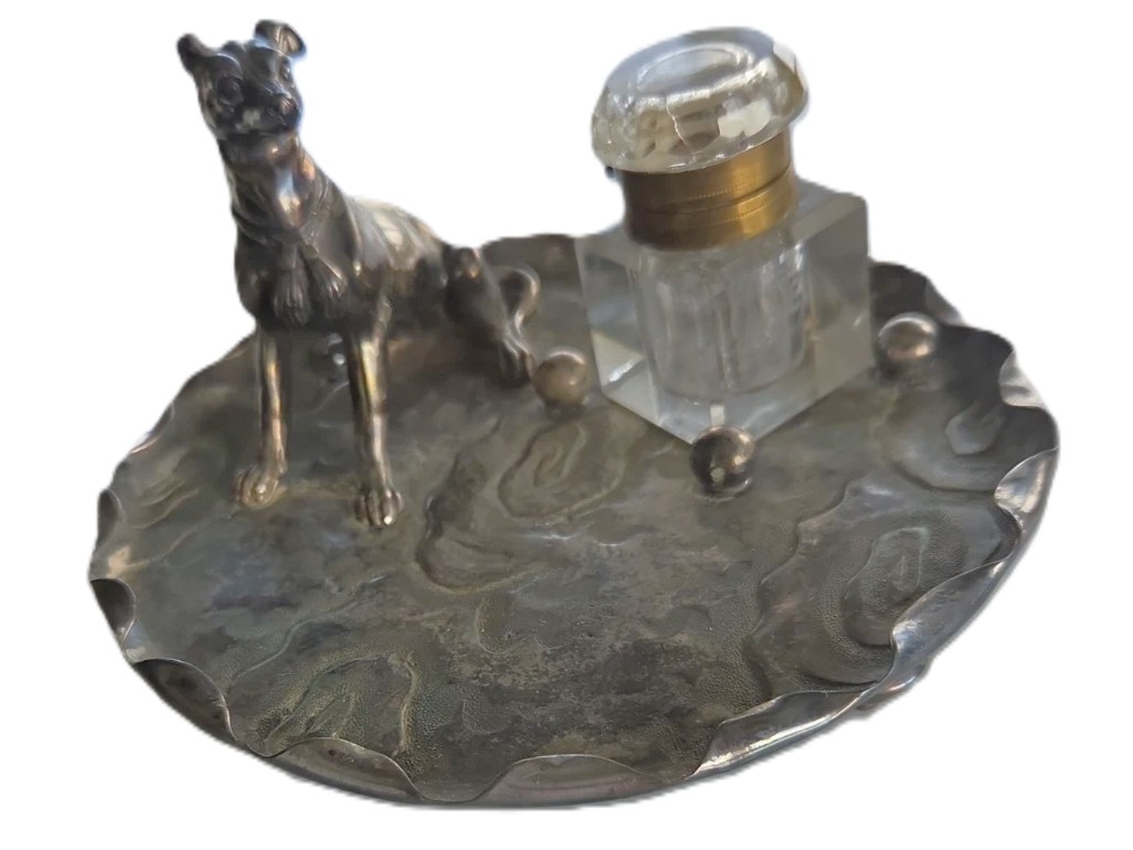 Derby Silver Co. Figural Greyhound Inkstand (Pat. 1887)