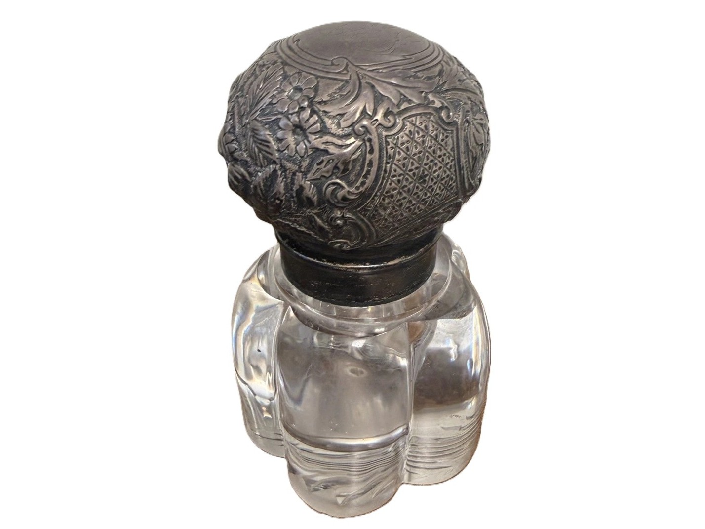 Crystal with Repoussé Silver Lid