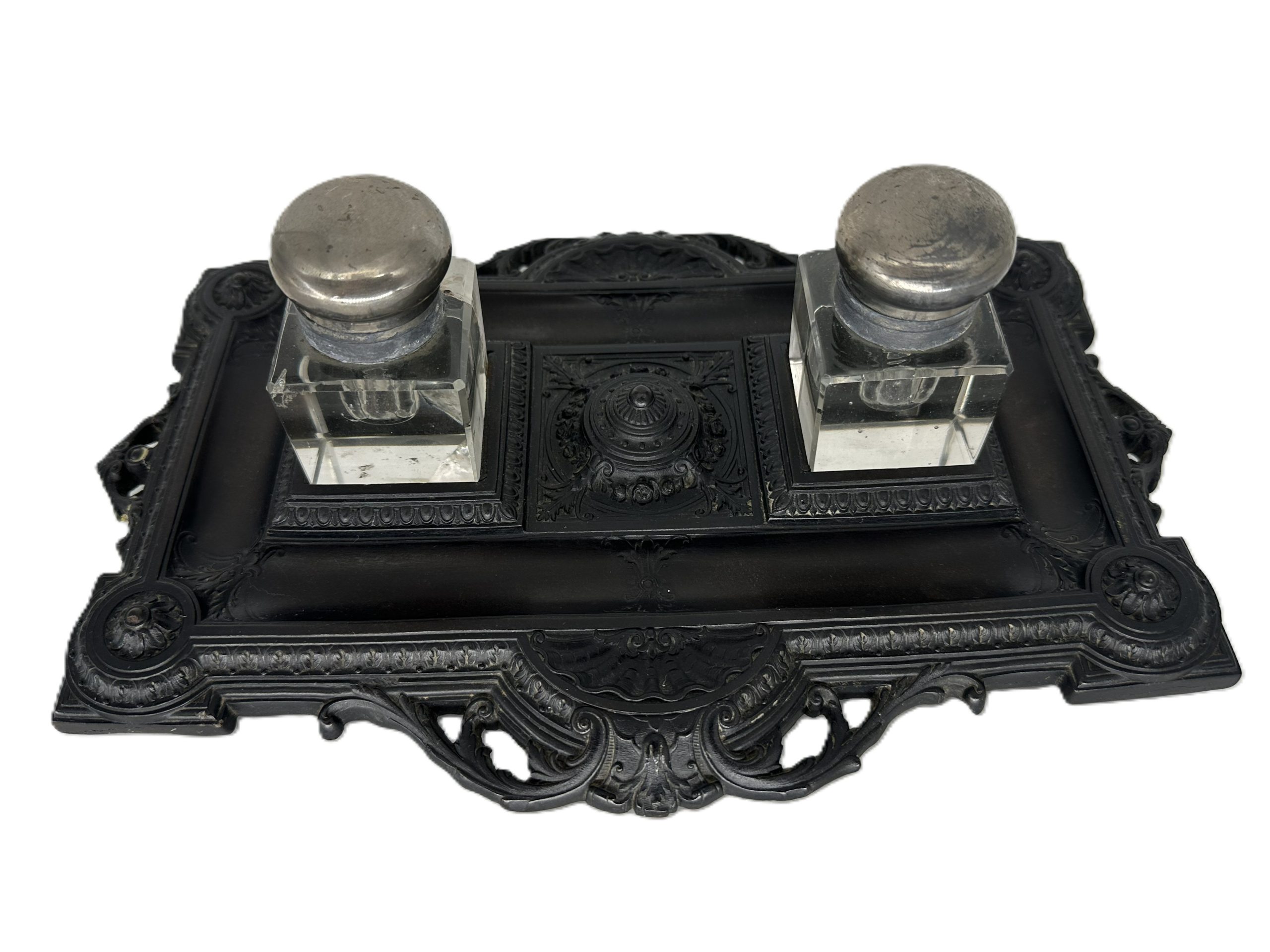 Gutta-Percha Double Inkstand (c. 1850–1860)