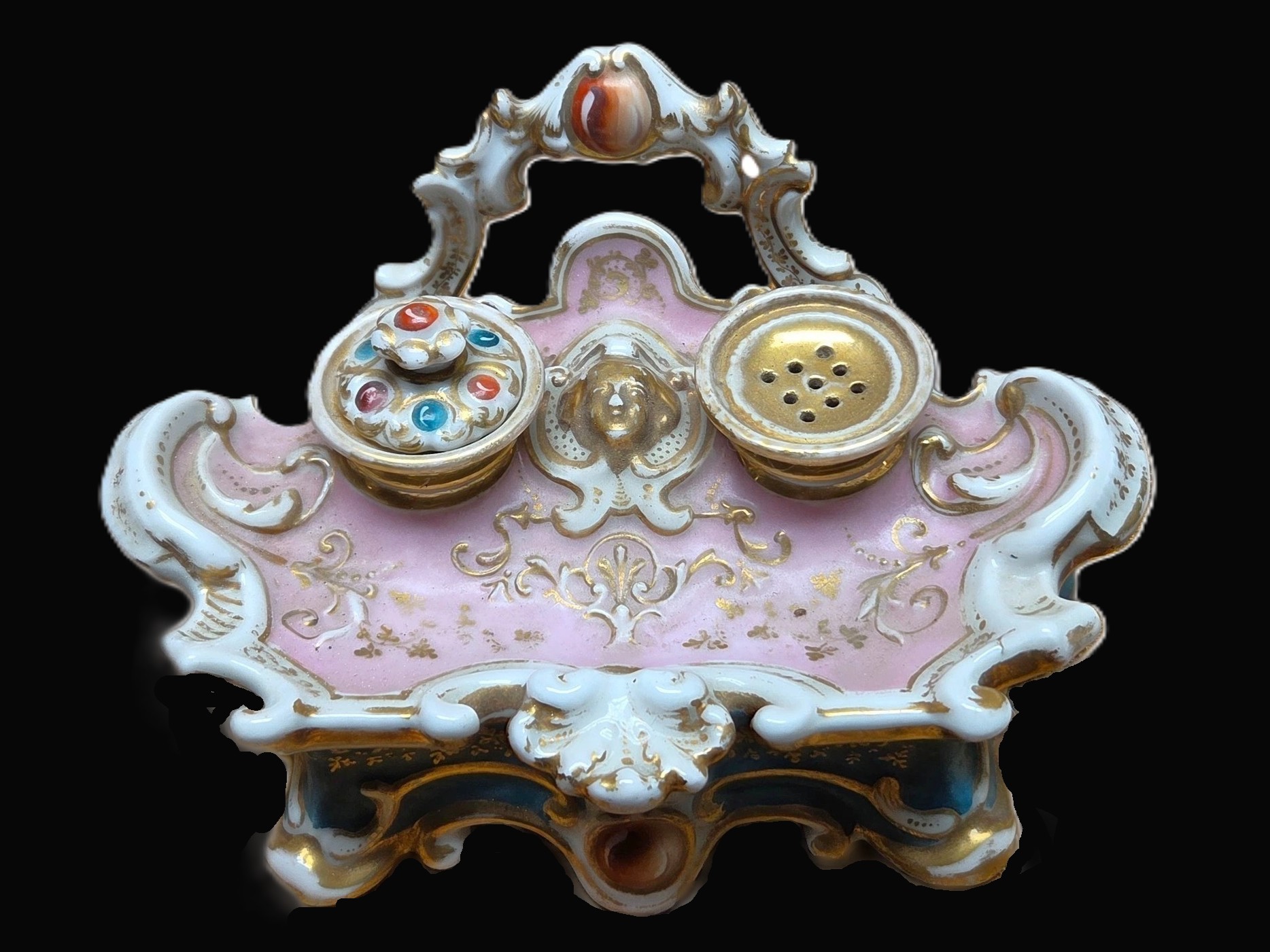 Old Paris Porcelain Inkstand