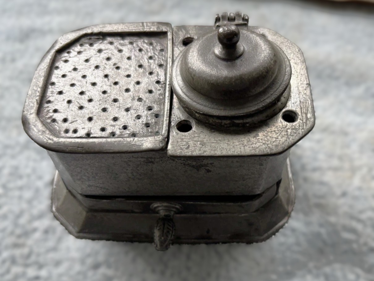 Continental Pewter Combination Inkstand & Sander