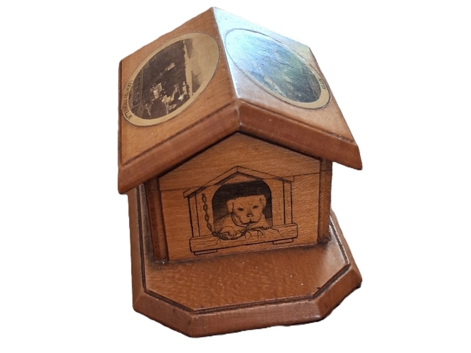 Mauchline Ware Transfer-printed Souvenir Inkwell