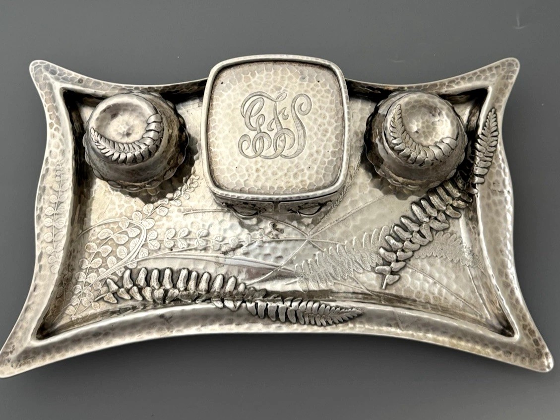 Tiffany & Co. Japanesque Sterling Silver Fern Inkstand