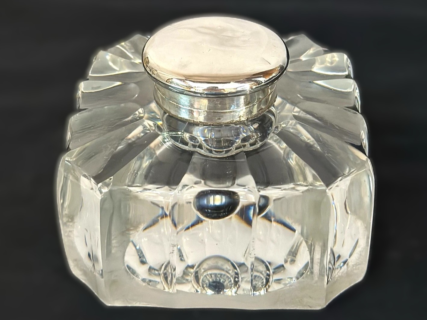Tiffany & Co. E.P. Heavy Cut Glass Inkwell