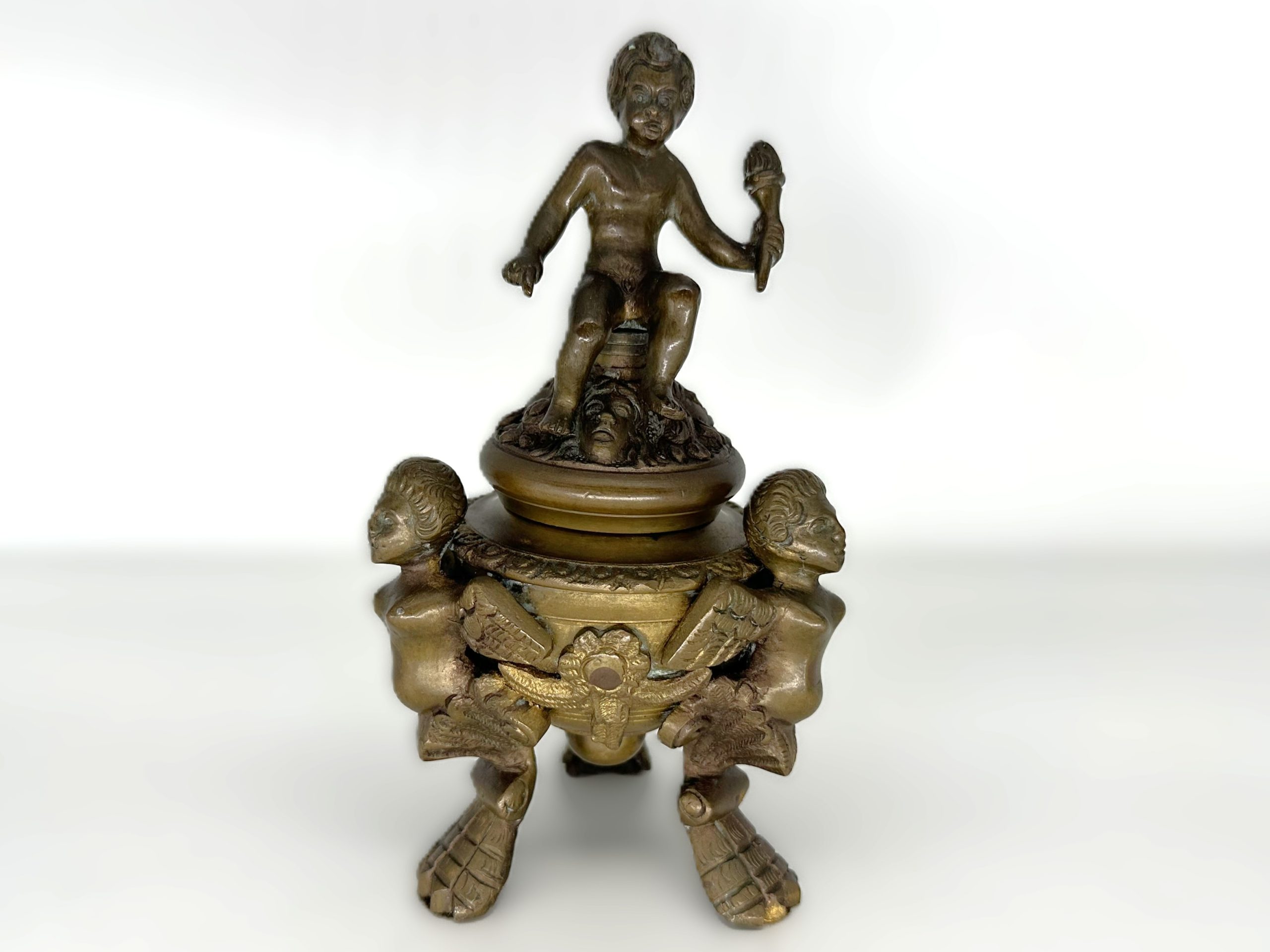 Bronze Tripod Inkwell with Harpies