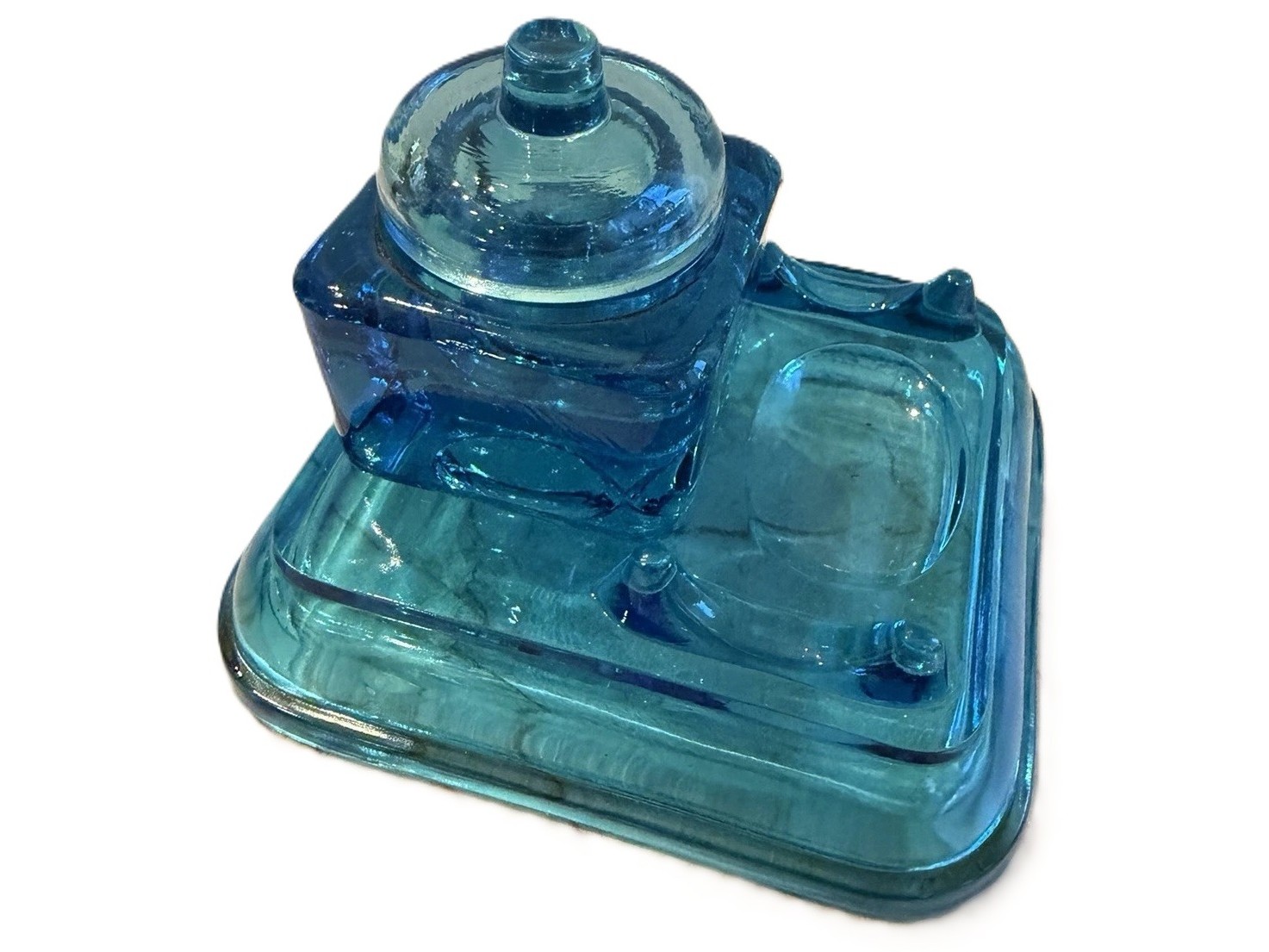 Pressed Glass Inkstand