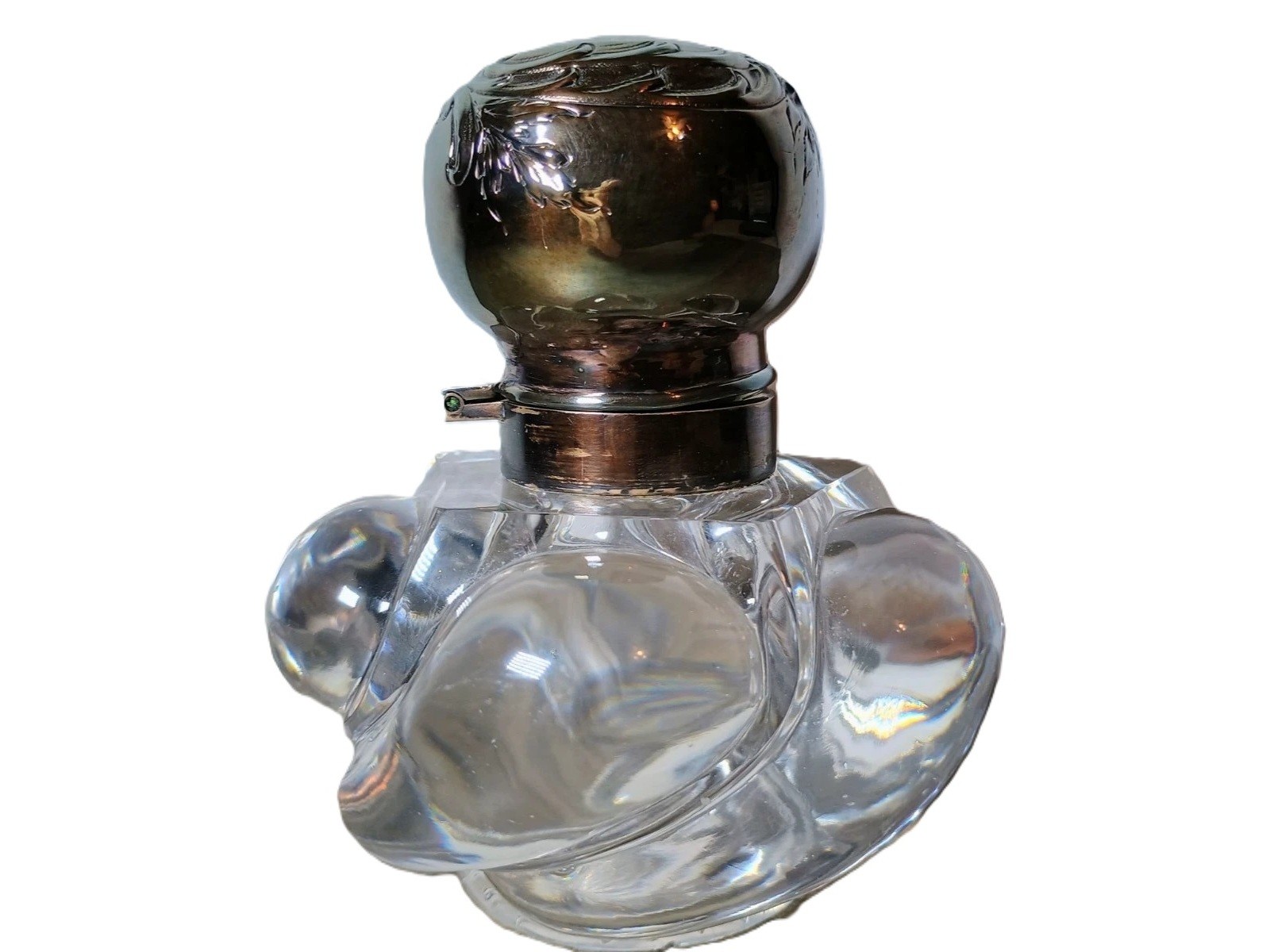 Lobed Crystal Inkwell with Engraved Noble Coronet