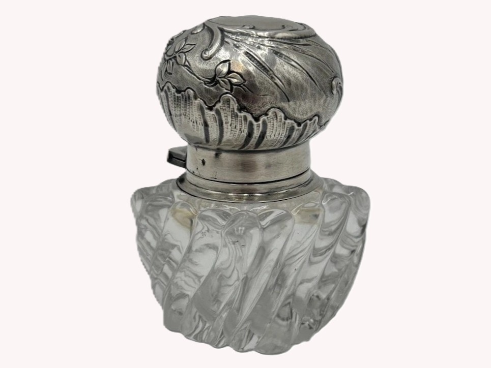 French Silver Mount Inkwell