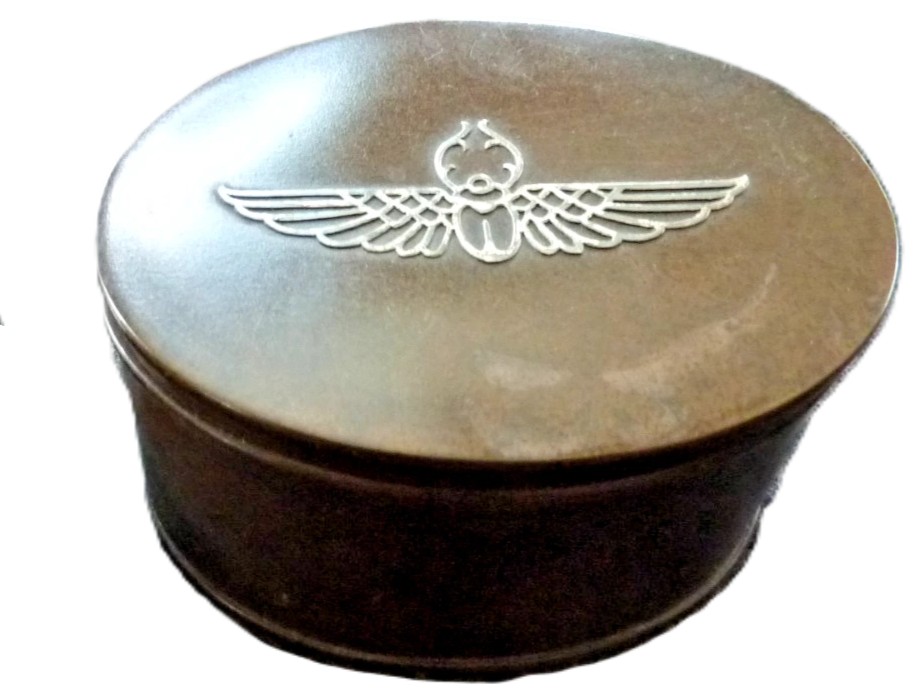Heintz Art Metal Inkwell and Matching Stamp Box
